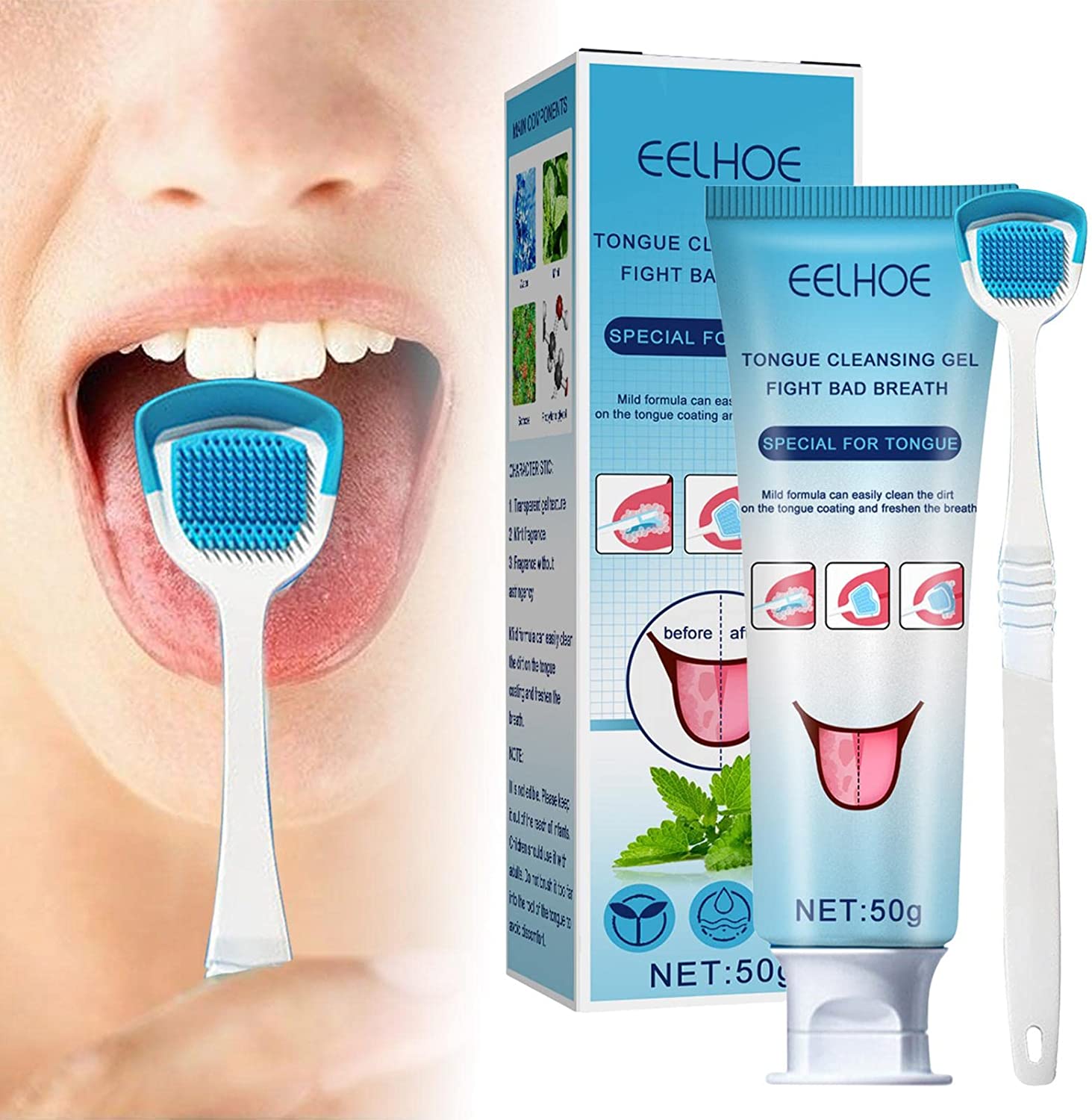 Tounge Crapper Gel Nettoyant Avec Brosse,